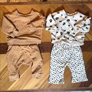 Bundle of Baby Girl 0-3 Month Cat & Jack and Cloud Island Outfit Sets